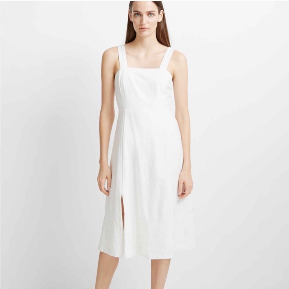 CLUB MONACO “Jaylinne” White Midi Linen Dress